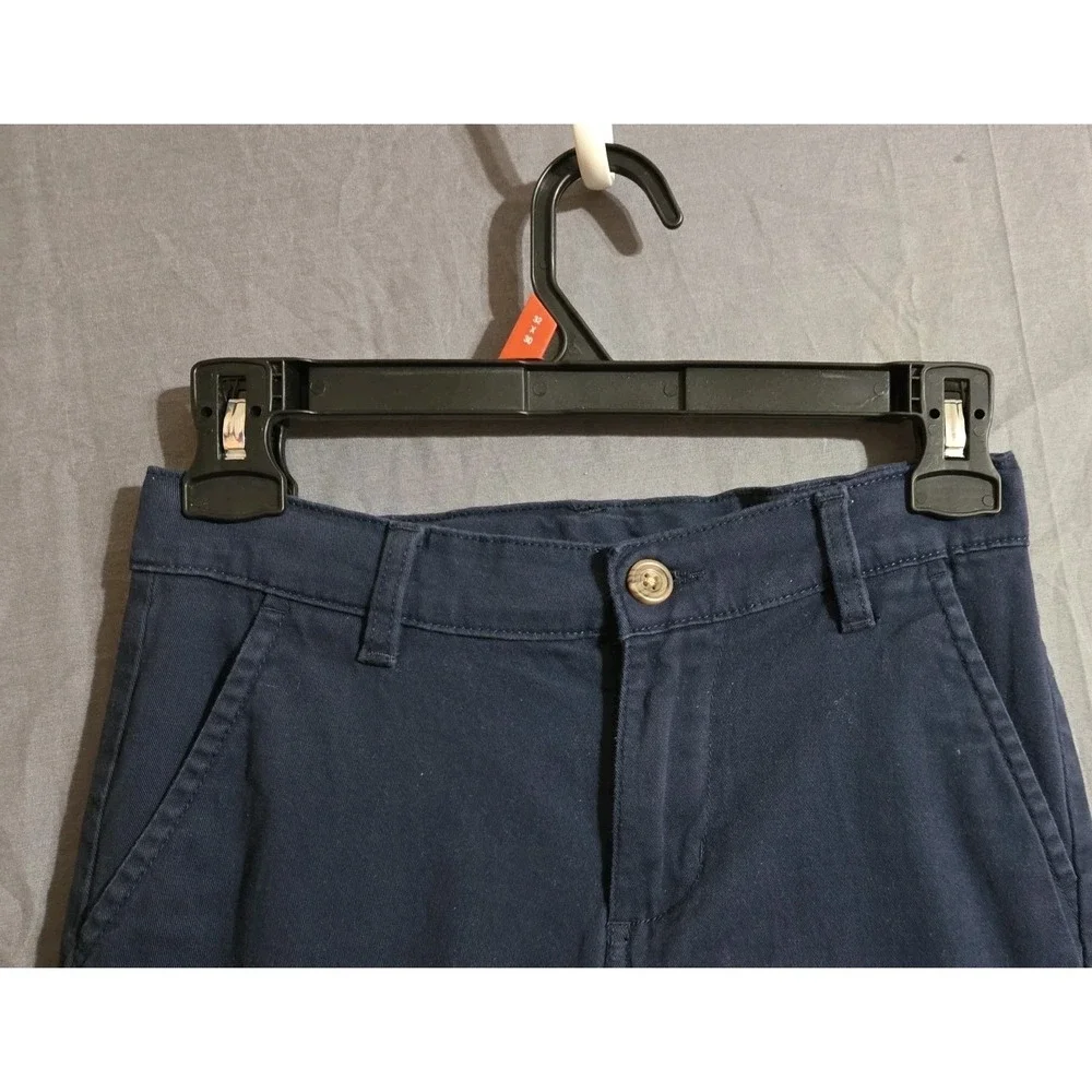 IZOD Boys‎ 14 Slim Flat Front Navy Blue Dress Uniform Pants Straight Leg EUC